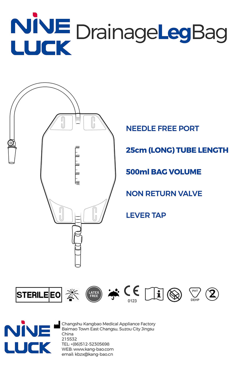 1Pc Urine Leg Bag 500ml Long Tube - Lever Tap Valve - Fabric Back – Sterile Drainage Leg Bag 1Pc Urine Leg Bag 500ml Long Tube - BeesActive Australia