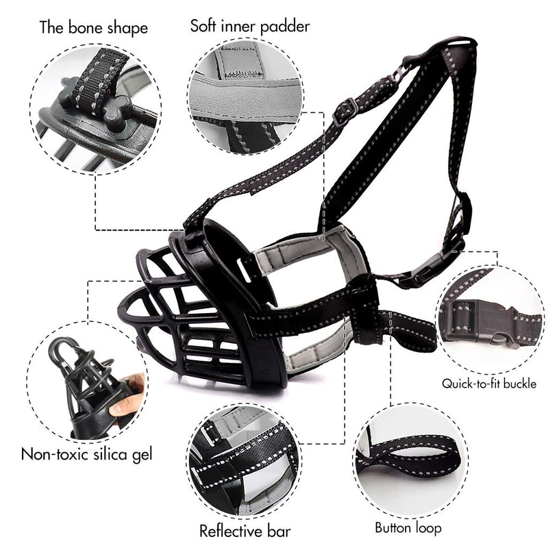Dog Muzzle-Soft Basket Muzzle for Dogs Adjustable and Comfortable Secure Fit,Best Muzzle to Prevent Biting Size-5 - BeesActive Australia