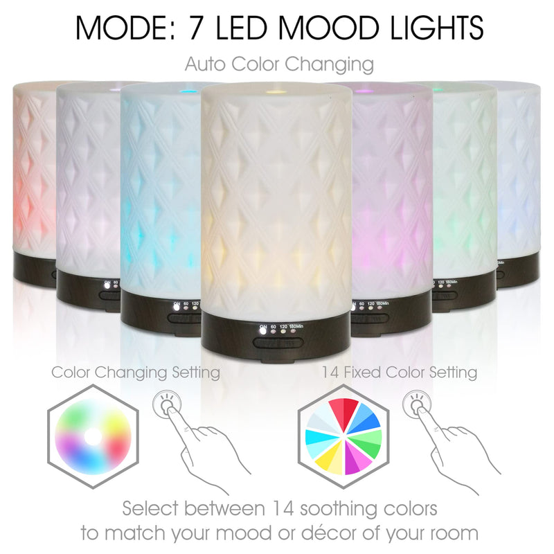 Earnest Living Essential Oil Diffuser for Home White Ceramic Aromatherapy Diffuser 100ml Timers Night Lights Auto Off Function Essential Oils for Diffusers for Home Electric Aroma Diffuser Office Gift Ceramic Gleam 100ml - BeesActive Australia