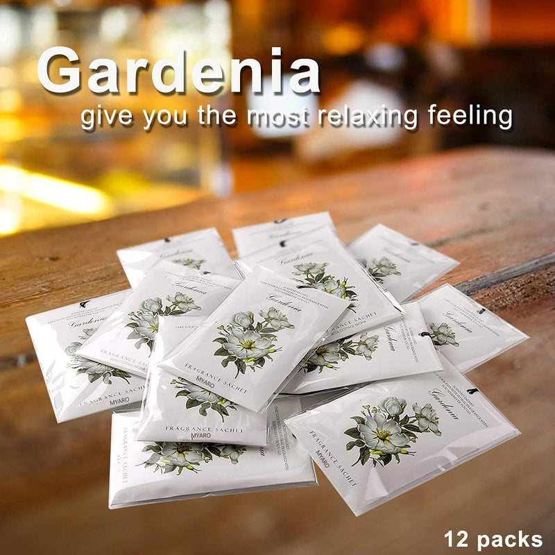 MYARO 12 Packs Gardenia Scented Sachets for Drawer and Closet, Long-Lasting Home Fragrance Sachet for Lover - BeesActive Australia
