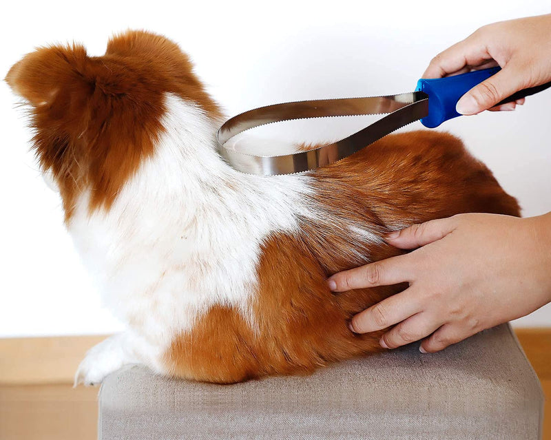 MeowWow Double-Sided Shedding Blade for All Dog Coat Types Dogs Shedding Brush with Stainless Steel Blade - BeesActive Australia