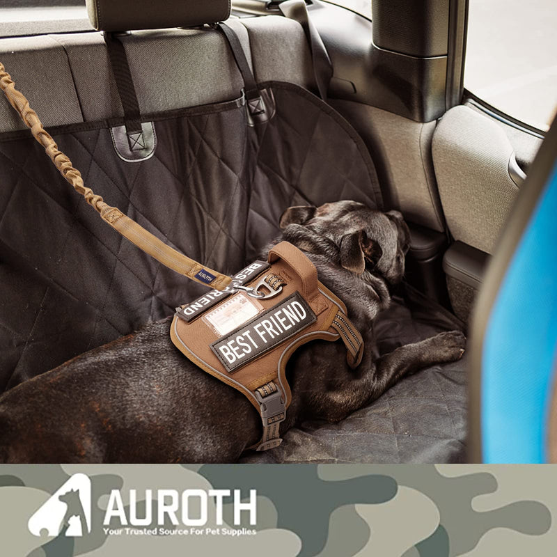 AUROTH Heavy Duty Bungee Dog Leash for Medium Large Breed Dogs, No Pull for Shock Absorption with Car Seat Belt, 2 Padded Handles 4.5FT 6FT Training Dog Leash MAX: 6 FT Army Yellow - BeesActive Australia