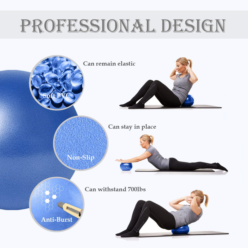 Small Pilates Ball, Therapy Ball, Mini Workout Ball, Core Ball, 9 Inch Small Exercise Ball, Mini Bender Ball, Pilates, Yoga, Workout, Bender, Core Training and Physical Therapy, Improves Balance - BeesActive Australia