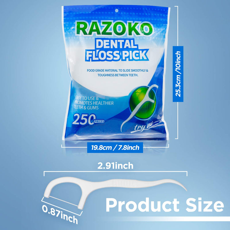 Dental Floss Picks High Pull Toothpicks Sticks,Professional Clean Floss Picks,Unflavored Disposable Flossers Refill Pack (500 Count (Pack of 2)) 250 Count (Pack of 2) - BeesActive Australia