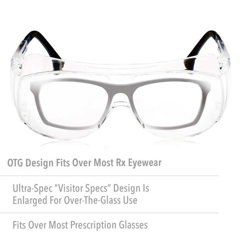 Uvex Ultra-Spec 2001 OTG (Over-the Glass) Visitor Specs Safety Glasses with Clear Uvextreme Anti-Fog Lens (S0112C) - BeesActive Australia