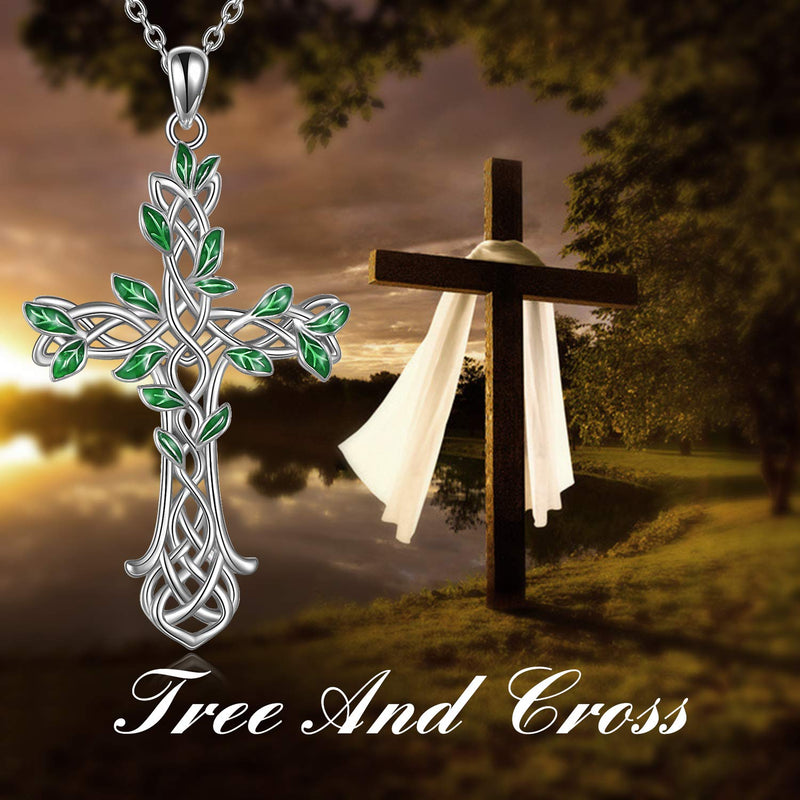 ONEFINITY Religious Cross Pendant Necklace Sterling Silver Origami Cross Pendant Gifts for Women Men Jewelry tree of life - BeesActive Australia
