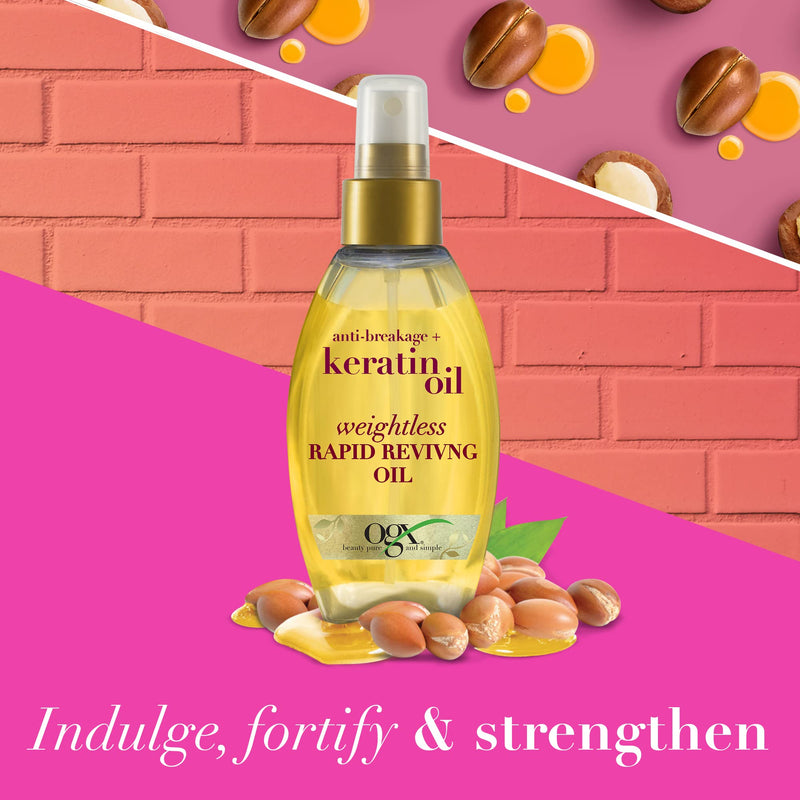 Ogx Anti-Breakage Strengthening Keratin Hair Oil for Damaged Hair, 118 ml Anti-Breakage Strengthening Oil - BeesActive Australia