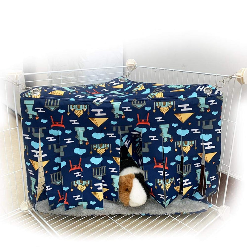 FULUE Guinea Pig Corner Hideout Hammock and Bed,Ferret Corner Hammock and Bed Cave Cozy for Guinea Pig Ferret Chinchilla Rats for Playpen C&C Cage Midwes Cage 2in1 Corner Hideout Blue - BeesActive Australia