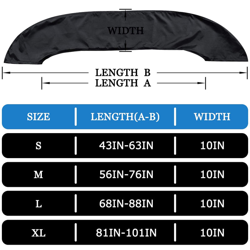 SoGuDio Design with Light Hole Bimini Top Cover,Suitable for 3-4 Bows Bimini Tops,Effectively Prevent The Erosion of UV,sea Water in Summer, Designed with Resin Zipper Bimini Top Canopy black L (68-88IN) - BeesActive Australia