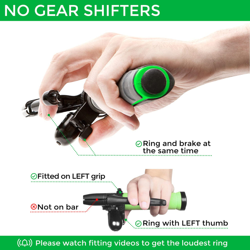 Trigger Bell - Unique Safer Bike Bell Made with Superior Brass - Ring While Braking, Turning and Changing Gear While in Full Control and on All Bikes - BeesActive Australia