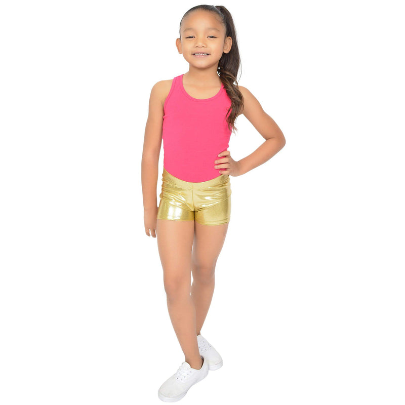 [AUSTRALIA] - Stretch Is Comfort Girl's and Women's Cotton Stretch Booty Shorts 12 Child Gold 