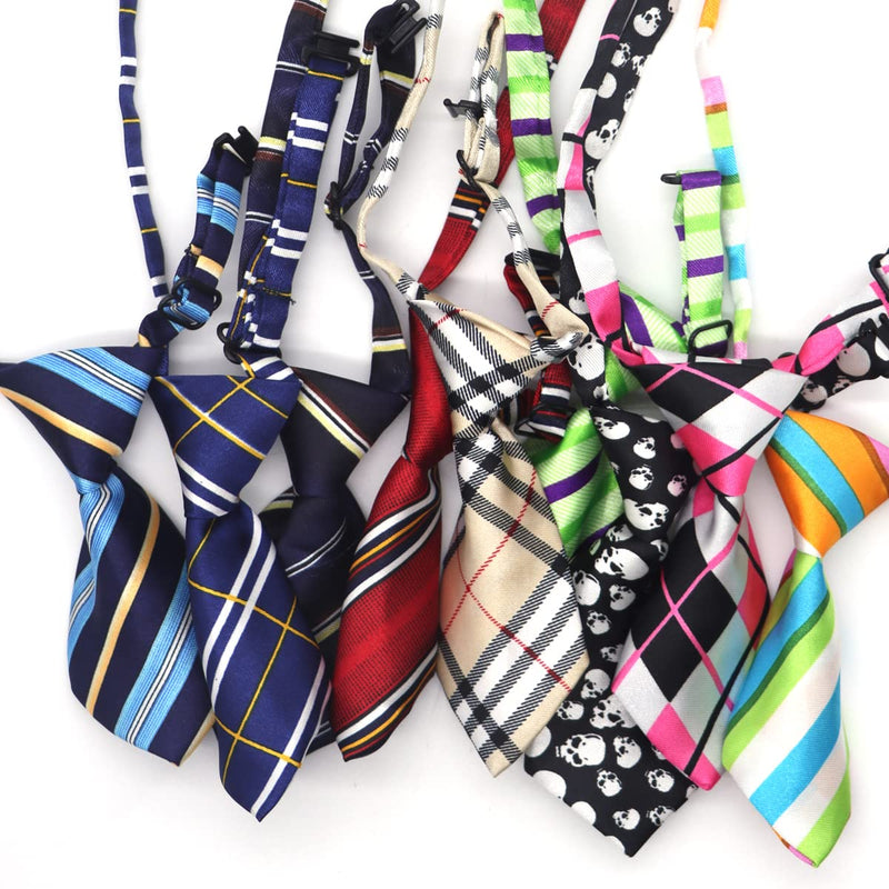 Petunny Dog Ties for Small Dogs,10Pcs Plaid Stripes Polka Dot Dog Neck Bow Tie with Adjustable Small Dog Ties for Grooming Pet Ties Puppy Ties Pet Neck Ties Grooming Accessories(Random Color) - BeesActive Australia