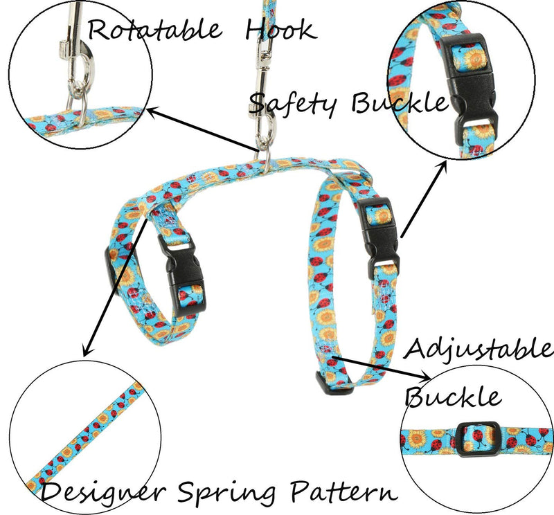 Cat Harness and Leash Set for Walking, Blue Adjustable Kitty Harness - BeesActive Australia
