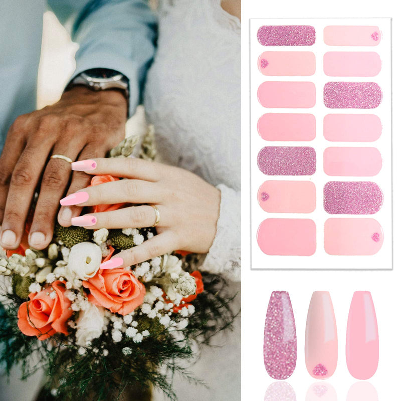 7 Different Valentine's Day Nail Polish Strips Adhesive Full Valentines Day Nail Wraps Stickers DIY Nail Art Decal Design for Valentine's Day for Women Teens Girls with Nail File (98 PCS) - BeesActive Australia