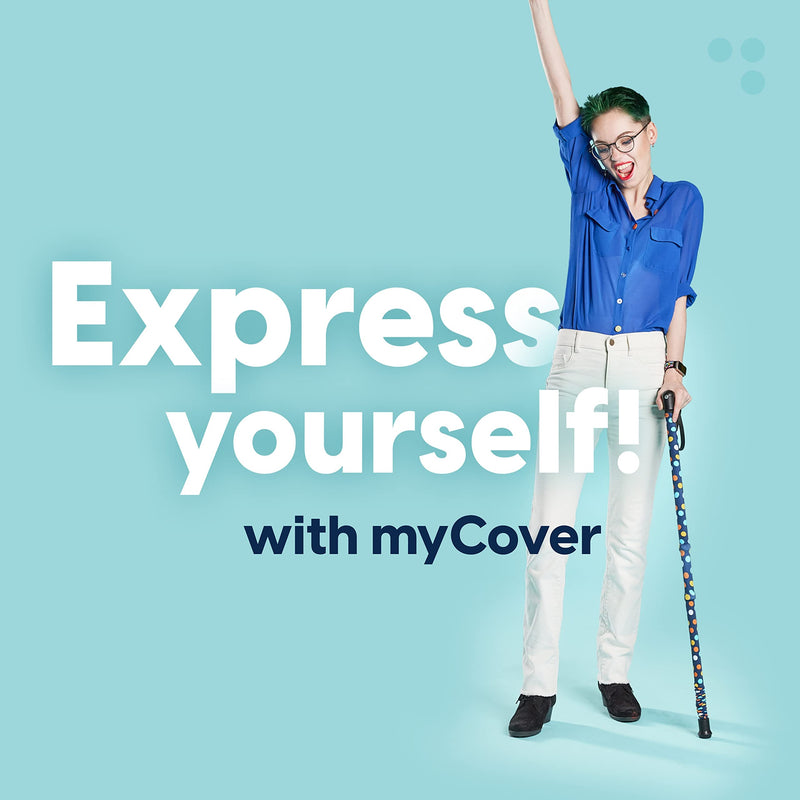 myCover - Trendy Cover for Crutches and Canes, fits All Crutches and Walking Sticks, Elastic Fabric, Washable (Dots) Dots - BeesActive Australia