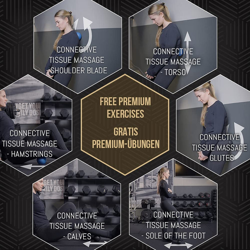 [Trigger Point Ball 8cm & Trigger Point Ball 10cm] Massage Ball Set - Deep Tissue for Back Legs Foot etc. - Massage Balls/Trigger Point Balls Includes Free Video, Booklet & Bag - Premium Set - BeesActive Australia