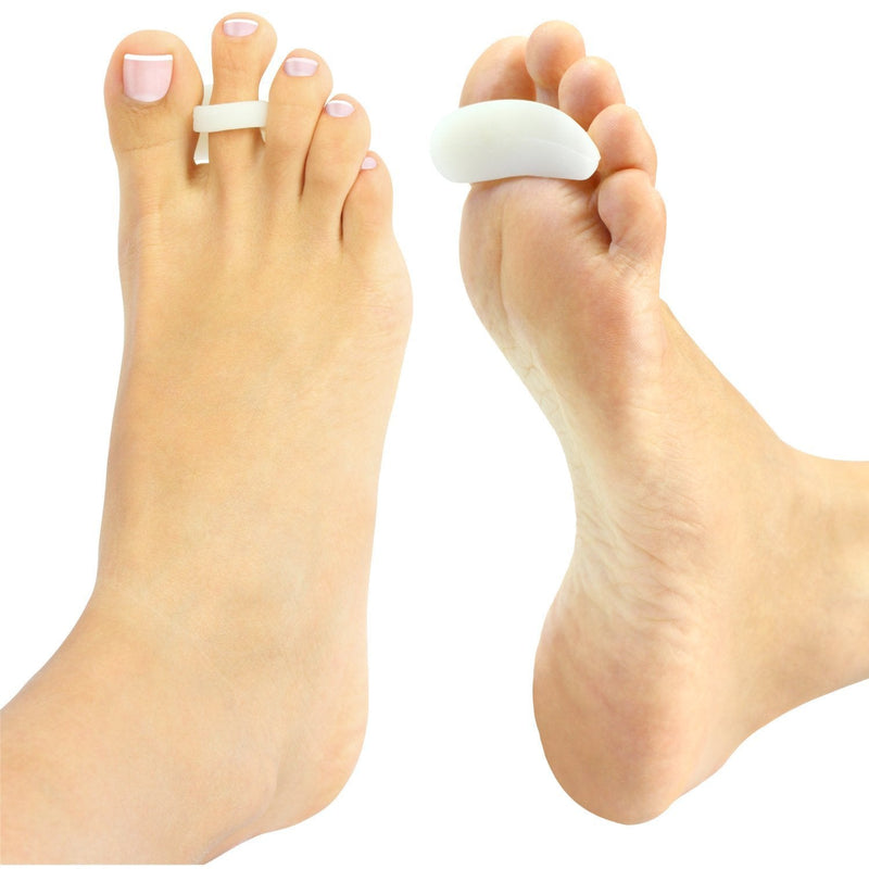 PEDIMEND™ Silicone Gel Hammer Toe Straightener - Toe Separators for Overlapping Toes - Stretches & Aligns Toes - Perfect for Hammer Toes/Crooked Toes/Claw Toe - Unisex - Foot Care (White - 5PAIR) White - 5pair - BeesActive Australia