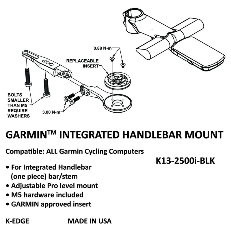 K-Edge Integrated Handlebar System Mount Garmin - BeesActive Australia