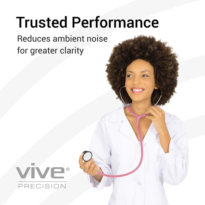 Vive Precision Dualhead Stethoscope - Dual Head Diaphragm Bell for Nurses, ER, Cardiology, Veterinary (Pink) Pink - BeesActive Australia