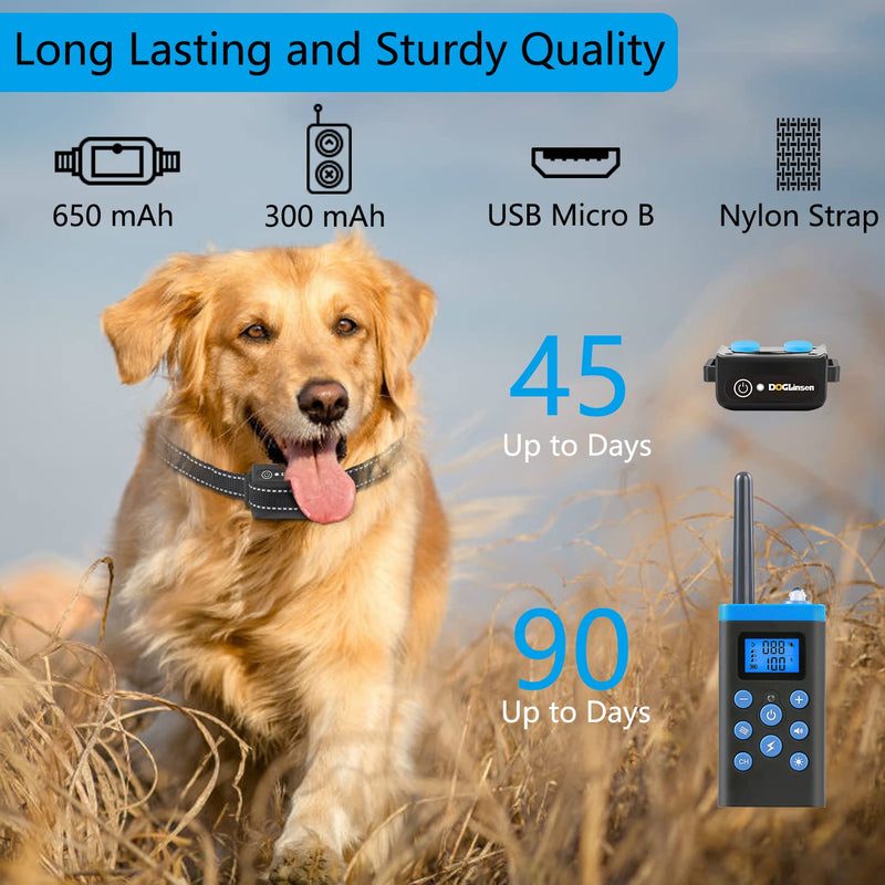 Dog Shock Collar, Dog Training Collar with Remote, Waterproof Electric Dog Collar with Beep, Vibration, Shock, Light and Barking Mode, Suitable for Large Medium Small Dogs and Puppy - BeesActive Australia