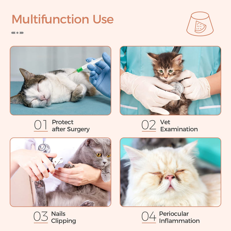 ComSaf Cat Recovery Collar, Lightweight Pet Elizabeth Collar, Soft Adjustable Cat Cone Collar After Surgery for Cat Kitten Prevent from Licking Wounds, Loops-Protective Healing, Not Block Vision Watermelon-S(Neck:5-7in) - BeesActive Australia