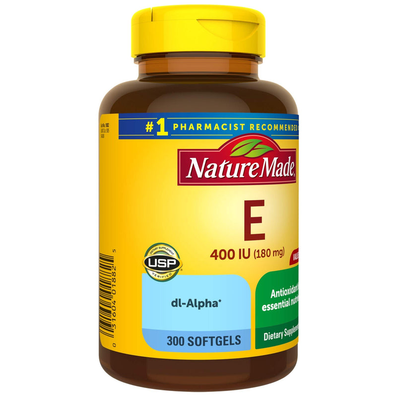Nature Made Vitamin E 180 mg (400 IU) dl-Alpha Softgels, 300 Count Value Size for Antioxidant Support 300 Count (Pack of 1) - BeesActive Australia