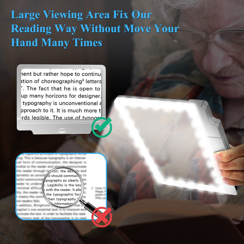 OBOVO Magnifying Glass, 4X Magnifier with 36 LED Lights, Perfect for Low Vision Person and Seniors - BeesActive Australia