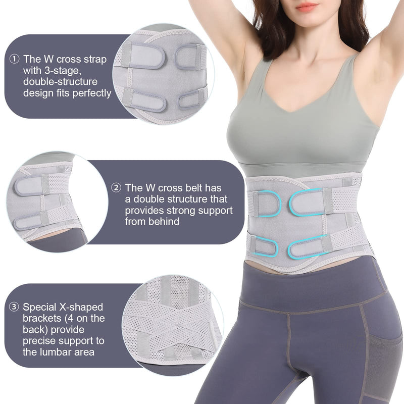 EGJoey Breathable Back Brace for Lower Back Pain Women and Men - Back Support Belt for Women, Relieve Lower Back Pain and Improve Posture with Comfort, Back Pain Relief Products, Posture Corrector X-Large White - BeesActive Australia