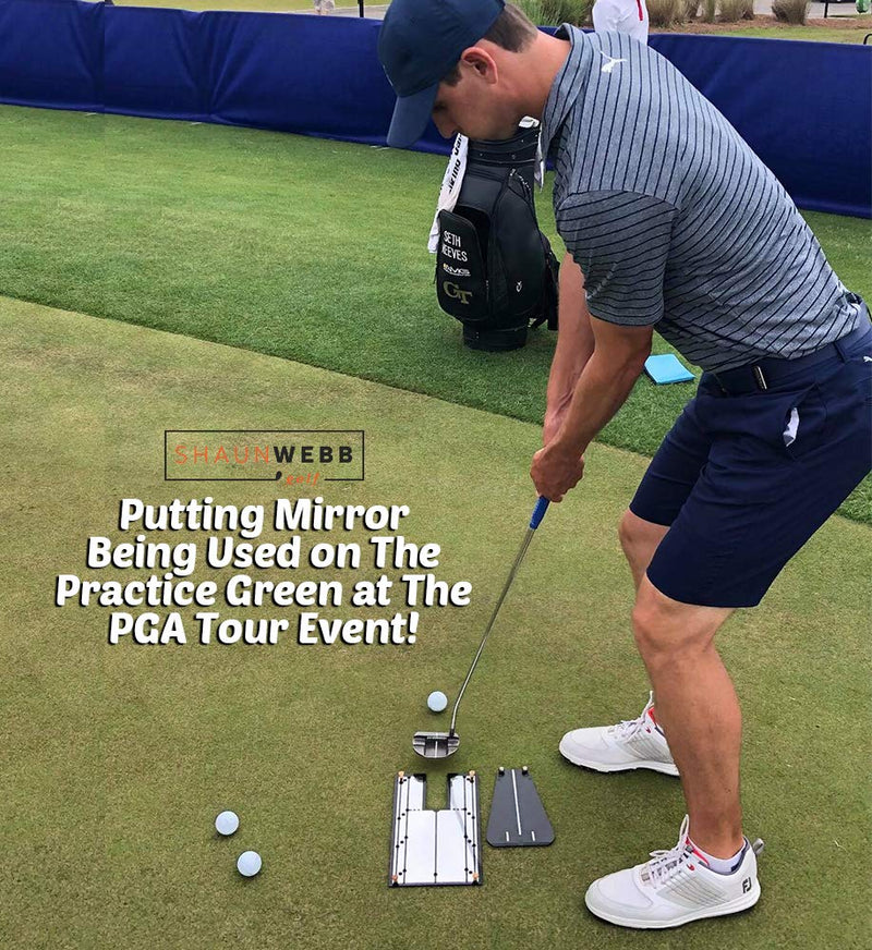 Shaun Webb's Putting Mirror 12" x 6" - Putt with Confidence and Accurately. Get Instant Feedback And Improve Your Stroke With This Portable Golf Training Aid, Alignment Golf Accessories, Swing Trainer - BeesActive Australia