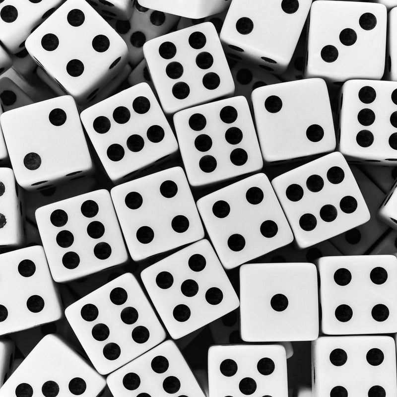 Super Z Outlet Standard 16mm White Dice with Black Pips Dots for Board Games, Activity, Casino Theme, Party Favors, Toy Gifts (100 Pack) - BeesActive Australia