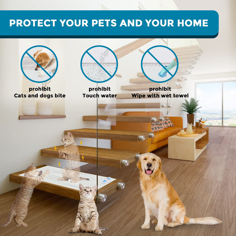 petnais Scat Mat Electronic Indoor Pet Training Mat for Dogs & Cats, Keep Pets Away from Sofa, Sofa, Counter, 3 Training Modes Shockproof Mat 60" X12" Blue - BeesActive Australia
