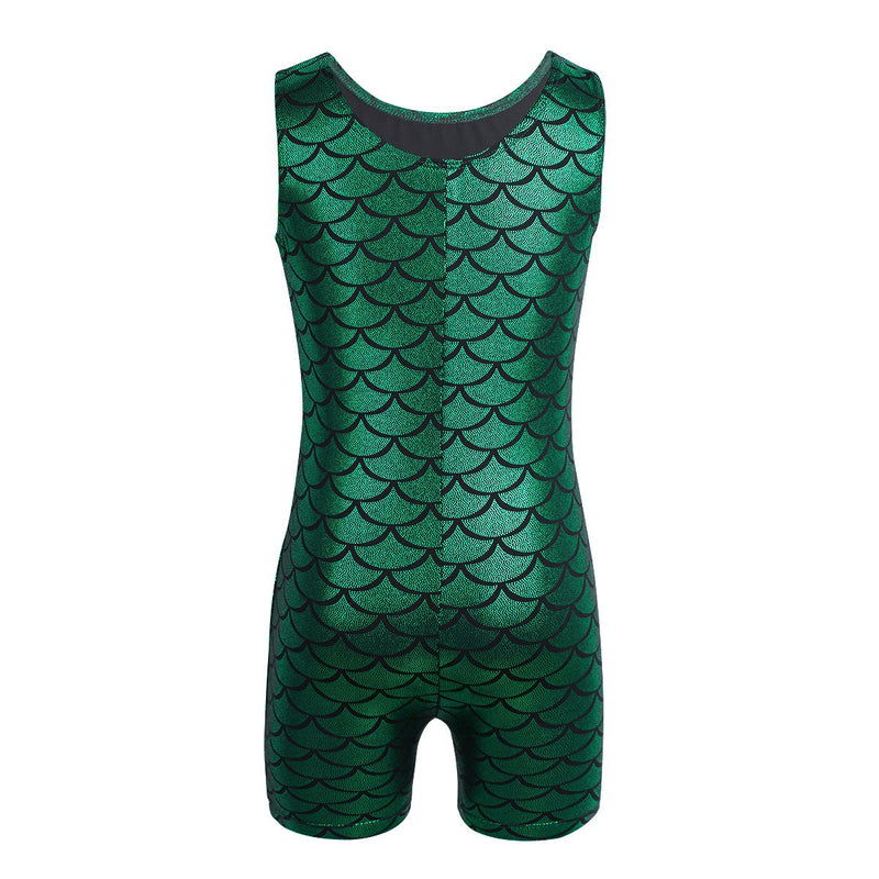 [AUSTRALIA] - Freebily Girls' One-Piece Sleeveless Biketard Unitard Gymnastics Leotard Dancewear Green 12-14 