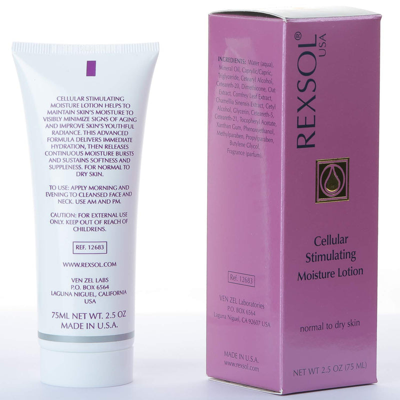 REXSOL Cellular Stimulating Moisture Lotion Normal to Dry Skin | With Oat Extract, Comfrey Leaf Extract & Camellia Sinensis Extract | Smooths and softens skin | Prevent moisture loss(75 ml/2.5 fl oz) - BeesActive Australia