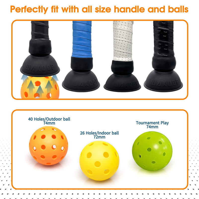 Silicone Pickleball Ball Retriever, Pickleball Paddle Accessory to Pick Up Pickleball Balls Without Bending Over, 2 Pack Black - BeesActive Australia