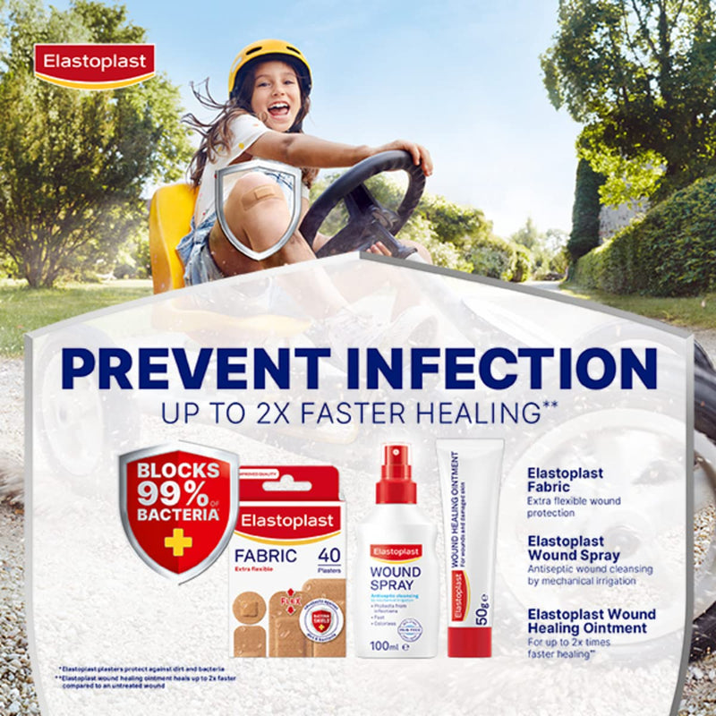 Elastoplast Extra Flexible Fabric Plaster Strips (40 Pieces), Extra Flexible Fabric Plasters, Breathable Plasters, Flexible Large Plasters - BeesActive Australia
