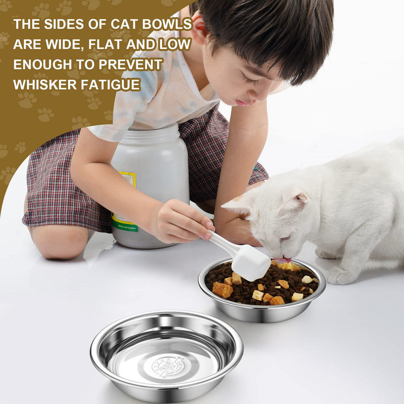 10 Pcs Shallow Cat Food Bowls Replacement Stainless Steel Cat Bowls Whisker Relief Cat Bowls for Elevated Stand Metal Cat Dishes Dishwasher Safe 5.5'' Basic Bowls for Cat - BeesActive Australia
