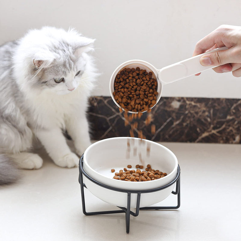 MSBC Melamine Pet Food Scoop, Cat Food Measuring Cups, Comfortable Long Handle Scoop for Dog, Cat, Ferret and Rabbit Food, 3 Cup Size Pet Food Feeding Scoop Dishwasher Safe White - BeesActive Australia