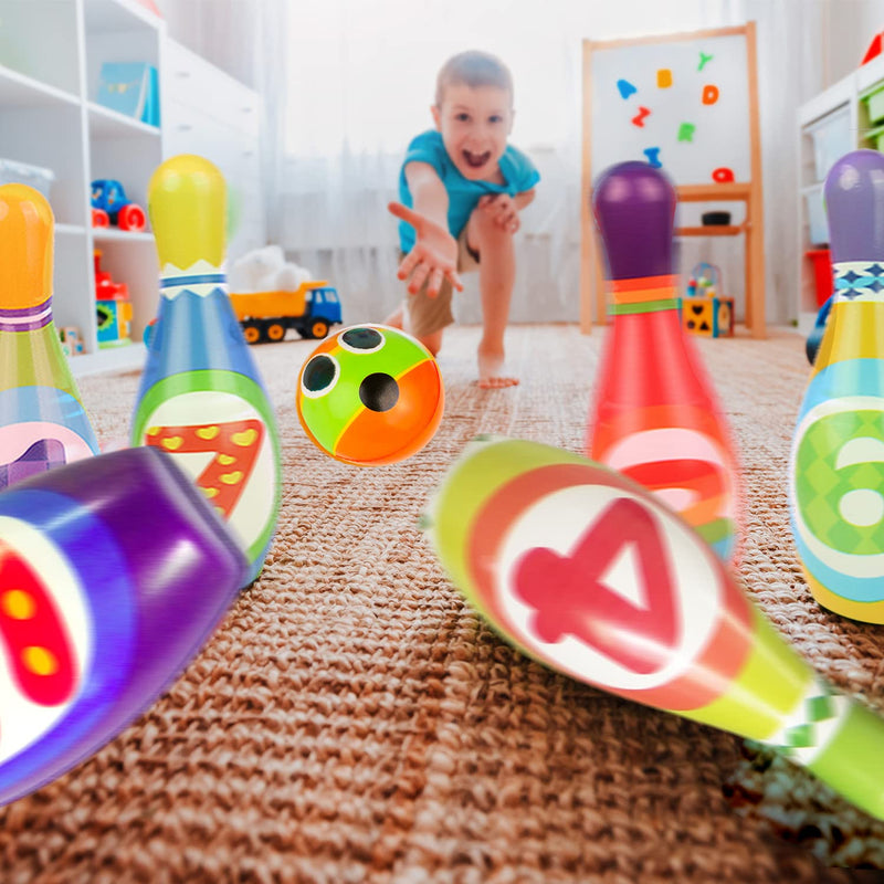 ToyVelt Kids Bowling Set - with 10 Bowling Pins & 2 Balls - Educational Early Development Indoor & Outdoor Games Set - for Toddlers & Infants Boys & Girls Ages 3,4,5 -12 Years Old - BeesActive Australia