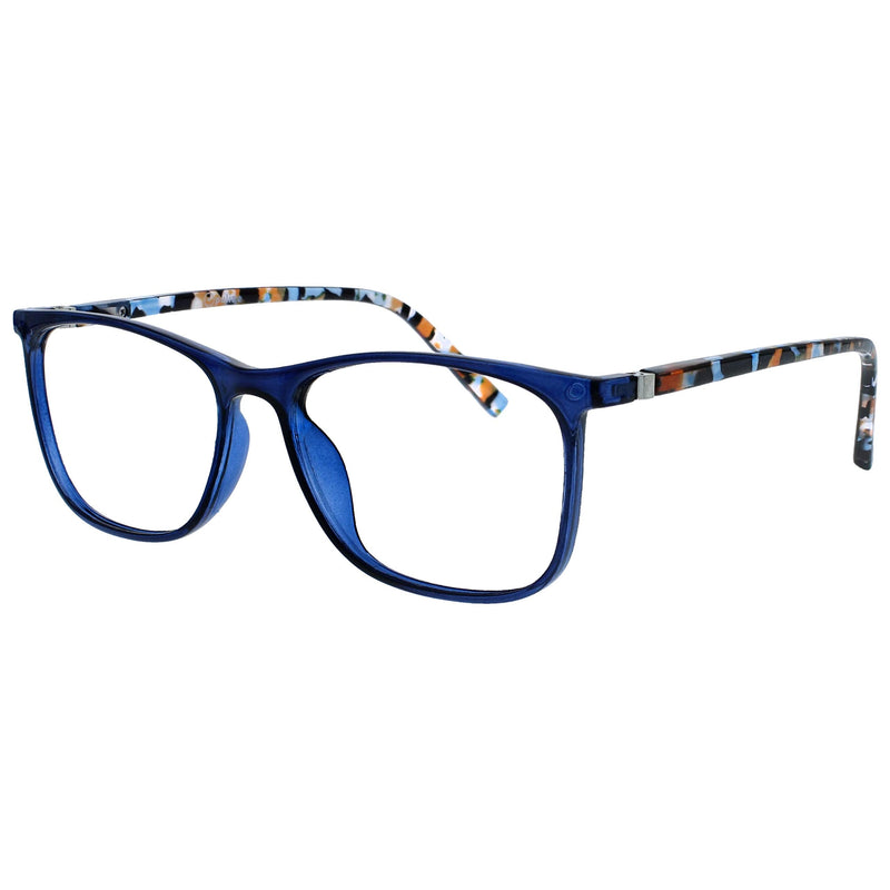 Opulize Arc 3 Pack Large Reading Glasses Black Brown Blue Patterned Mens Womens RRR66-123 +1.50 Magnification Black / Blue / Purple - BeesActive Australia