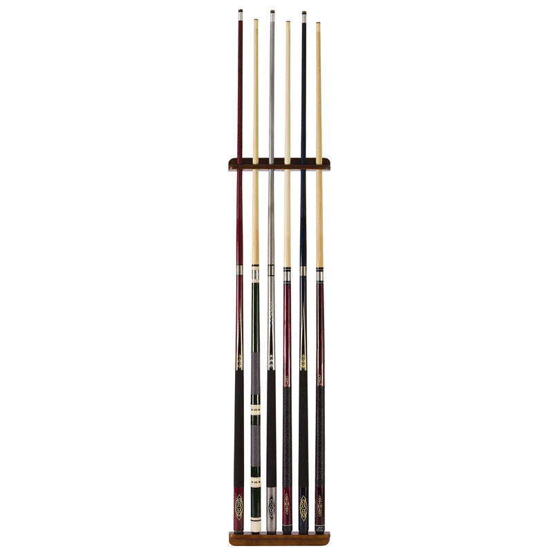 [AUSTRALIA] - Classic Sport Solid Wood CUE Wall Rack Holds Up to 6 Cues Wall Mounted + Hardware 