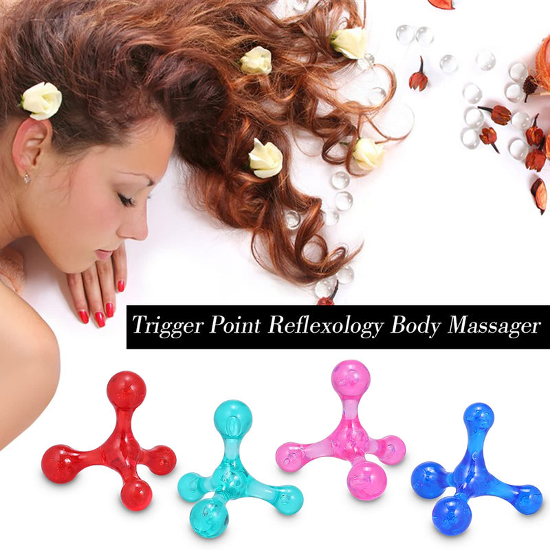 Layhou 4 Point Trigger Point Massager Trigger Point Reflexology Body Massager Trigger Point Body Massager for Back, Neck, Arms and Legs Blue - BeesActive Australia