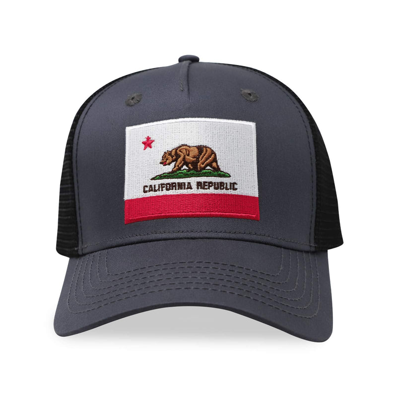 International Tie Premium Flag Hats - Snapback Trucker Baseball Hat (Black California) - BeesActive Australia
