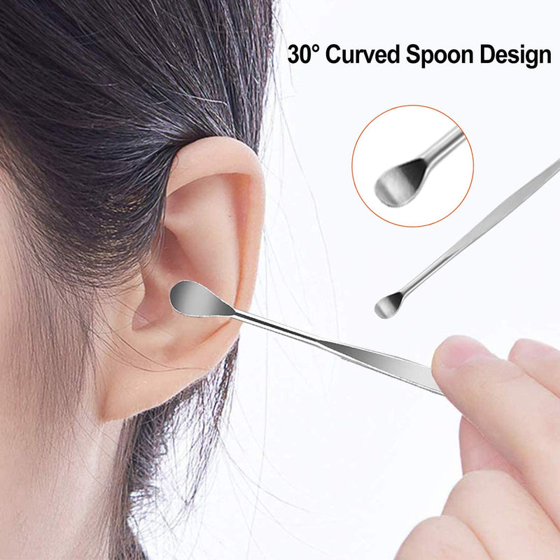6 Pieces Stainless Steel Ear Scoop Set Earwax Remover Tool Spiral Spring Ear Cleaning Kit Ear Wax Tool Earwax Removal Kit for Thorough Earwax Remover - BeesActive Australia