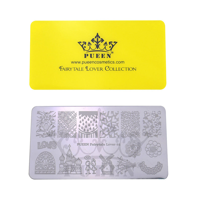 PUEEN Nail Art Stamping LOVE BOX II 02-4 Lover Collection Plates - 125x65mm Unique Nailart Polish Stamping Manicure Image Plate Accessories Kit BH000665 - BeesActive Australia