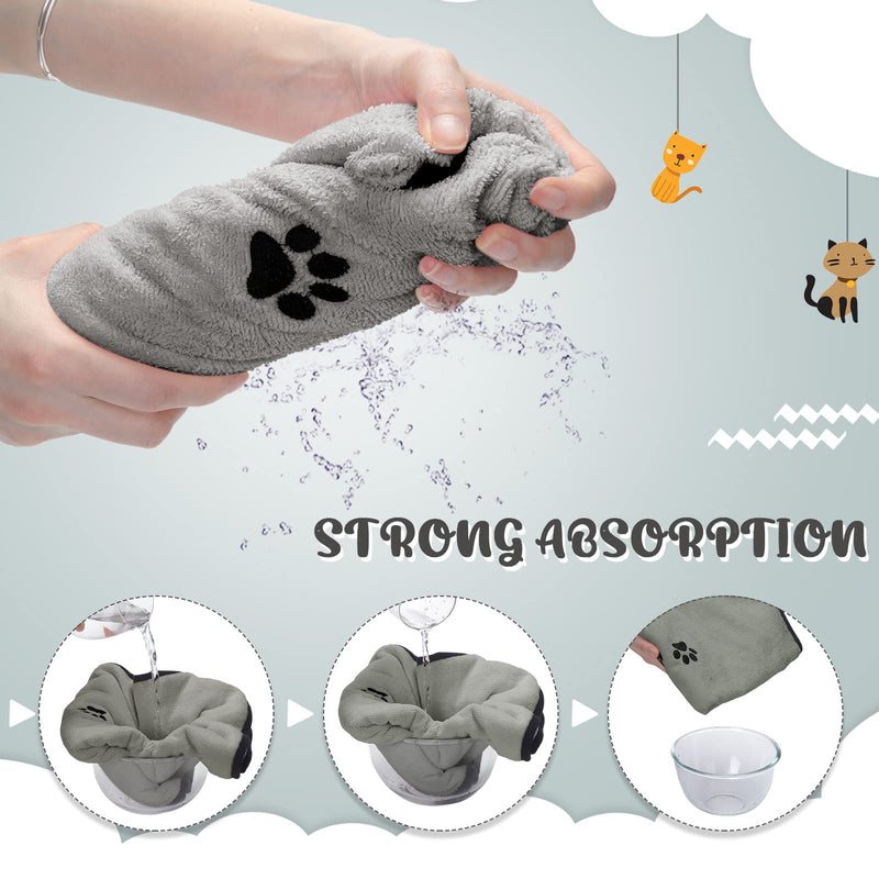 4 Pack Dog Towels for Drying Dogs Microfiber Dog Towel Soft Absorbent Pet Bath Towel Dog Drying Grooming Towel with Embroidered Paw for Pet Dogs Cats Bathing and Grooming 35 x 20 Inch Gray - BeesActive Australia