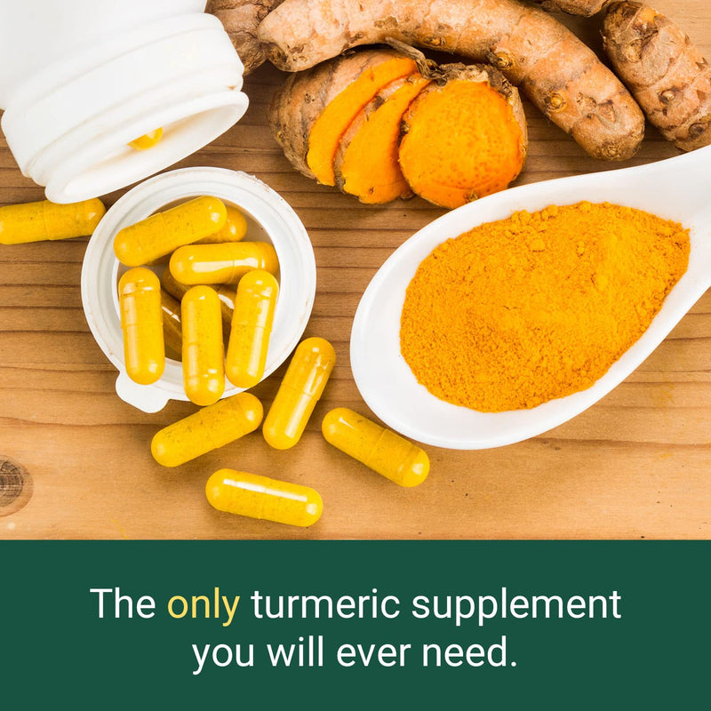 Hey Nutrition Turmeric Extract Complex - Vitamin D3 & C, Black Pepper Extract - Support Muscle & Joint Relief - Maximum Potency & Enhanced Absorption - UK Manufactured - 60 Vegan Capsules 60 Count (Pack of 1) - BeesActive Australia
