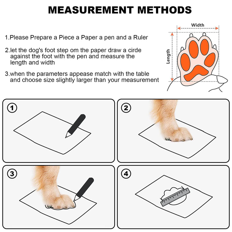 Warm Dog Boots Winter Beacon Pet Dog Shoes, Fleece Lined Dog Shoes with Drawstring, Dog Snow Boots Anti-Slip Rugged Sole - Reflective Dog Booties for Small Medium Large Dogs Orange #8 - BeesActive Australia