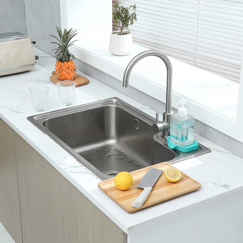 MicoYang Silicone Bathroom Soap Dishes with Drain Spout-Bathroom and Kitchen Sink Organizer,Sponge Holder,Dish Soap Tray,Perfect for Dispenser,Scrubber,Bottle,Cup on Sink or Counter-Mint 4.9"×3.2" Mint S(4.9"×3.2") - BeesActive Australia