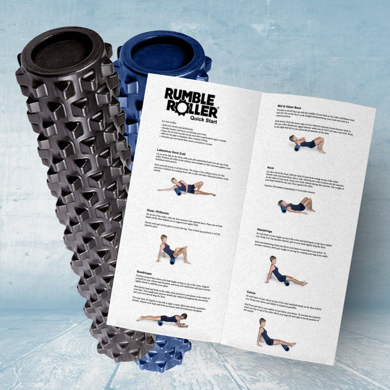 RumbleRoller - Half Size 12 Inches - Blue - Original - Textured Muscle Foam Roller - Relieve Sore Muscles- Your Own Portable Massage Therapist - Patented Foam Roller Technology - BeesActive Australia