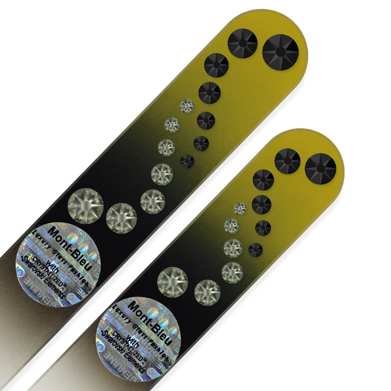 Gifts for women - Nail File - Mont Bleu Set of 2 Glass Nail Files hand decorated with crystals from Swarovski - Nail kit - Nail files - womens gifts - Enjoy a Professional Smooth Finish - for nails Jet - Black Diamond - BeesActive Australia